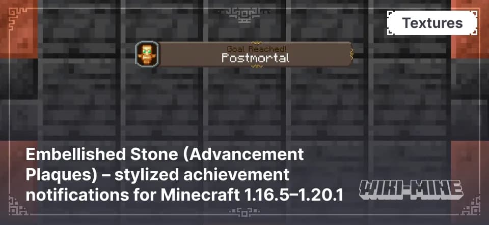 Embellished Stone – Advancement Plaques for Minecraft