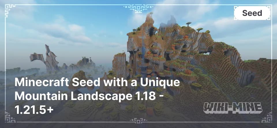 Minecraft Seed with a Unique Mountain Landscape 1.18 - 1.21.5+