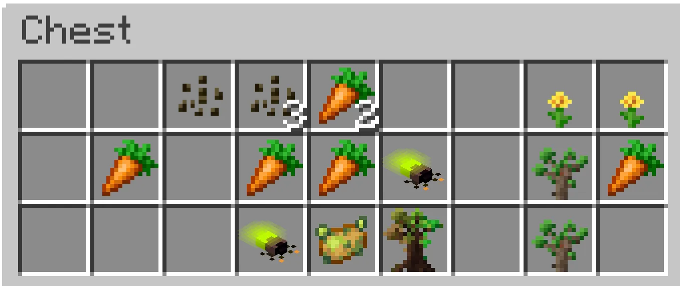 In the chest, you might get one of the five saplings, but sometimes you get nothing — it’s random.