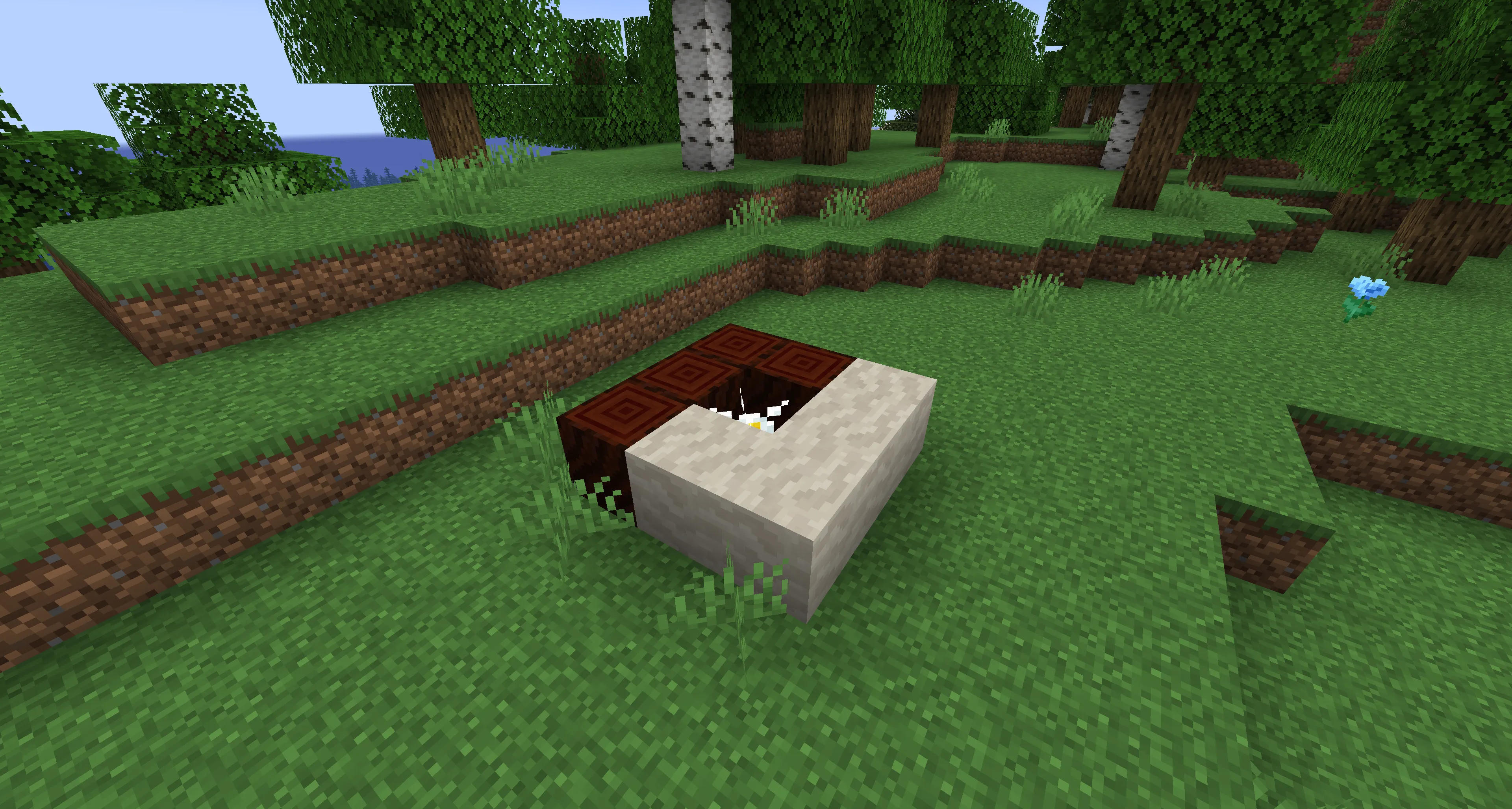 Simply place the required blocks near the flower and wait about a minute for the transformation.