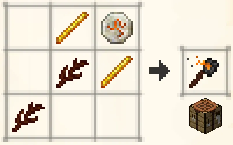 Recipe: blaze rod, Fire Rune, Livingwood Twigs.